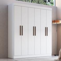 Guarda Roupa New Xangai 6 Portas 2 Gavetas Internas Branco