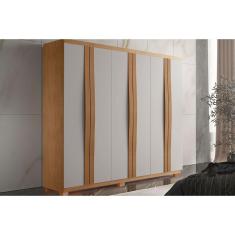 Guarda Roupa 6 Portas E 2 Gavetas C- Pés Grécia Naturale-off White - Rufato