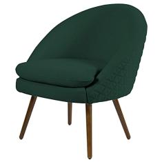 Poltrona Decorativa Pés Palito Rafa C-117 Linho Tressê Verde - Domi