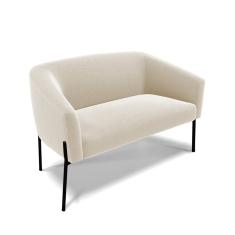 Sofá 2 Lugares Namoradeira Pé de Ferro Preto Stella Bouclê D03 - D'Rossi