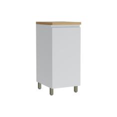 Balcão de Cozinha Rainha 1 Porta c/Tampo 40cm Branca/Nature - Nesher