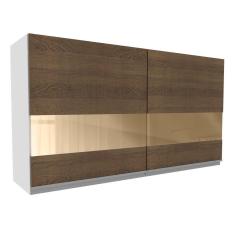 Armário Aéreo Glamy 2 Portas com Vidro 120cm Rustic Madesa