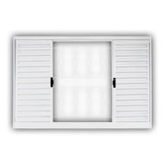 Janela Veneziana Aço 4 Folhas com Grade Elo MGM Minas Sul 100cmx150cm Branco