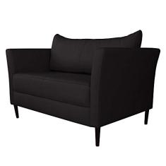 Sofá 2 Lugares Decorativo Sala de Estar 120cm Pés Palito Lubbock Couro Marrom - Gran Belo