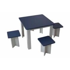 Mesinha infantil com banquetas em MDF