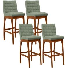 Kit 04 Banquetas Alta Para Cozinha Sala De Jantar Fixa Mila B04 Bouclê Oliva
