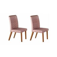 Cadeira Sala de Jantar Jade Madeira Kit 2 Un Capuccino/Linho Esmeralda - Rufato