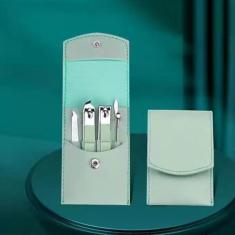 Cortador de unhas 4 peças conjunto completo cortador de unhas casa cortador de unhas pedicure faca ferramentas de unhas tesoura, verde 5 peças conjunto