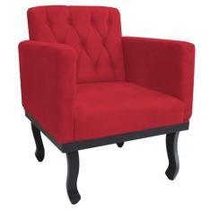 Poltrona Decorativa Classic Suede Vermelho - AM Decor