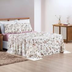 Jogo De Cama Malha Queen Quality 04 Peças Butterfly