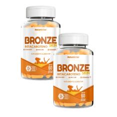 2x Bronze Skin- Betacaroteno- Urucum- Vit. c- 60 Caps. 500mg
