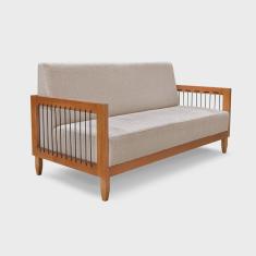 Sofá Bex 2 Lugares 160 Cm Linho Rústico Areia