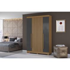 Roupeiro 04 portas 02 Gavetas internas - Aramoveis