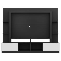 Rack Estante com Painel Tv 65 e 2 Portas Oslo Preto branco