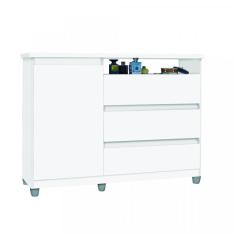 Cômoda 3 Gavetas 1 Porta Munique Móveis Primus Branco