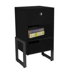 Mesa De Cabeceira Wolli 1 Gaveta Preto