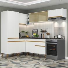 Cozinha Completa De Canto Veneza Gw Mp2051 Com Armário E Balcão Branca