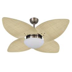 Ventilador De Teto Vd42 Dunamis Bronze Rattan Natural 110V