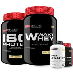 Kit Waxy Whey 2Kg + Iso Protein 2kg+ Power Creatina 100g + Power Gluta