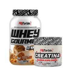 Kit Whey Protein Gourmet Pote 907g + Creatina Power Explosion Sem Sabo