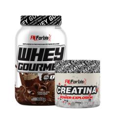 Kit Whey Protein Gourmet Pote 907g + Creatina Power Explosion Sem Sabo
