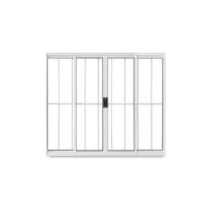 Janela de Correr Abertura Central Exclusiva 4 Folhas Grade Vidro Liso 