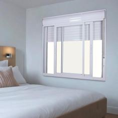 Janela de Aluminio Persiana Automatica 220V 150x120cm 2 Folhas com vid