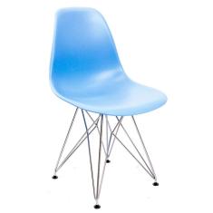 Cadeira de Cozinha Eames Cromada e Azul