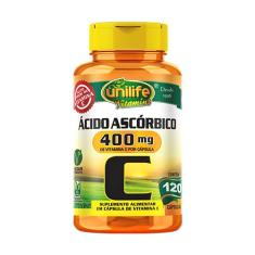 Vitamina C Ácido Ascórbico Unilife 120 Capsulas Veganas