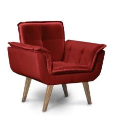 Poltrona Argus Base Palito 01 Lugar Bisart, Vermelho