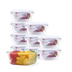 KIT 10 Potes Vidro Herméticos Quadrado 320ml - U4home