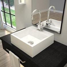 Kit Cuba Q395 com Torneira Luxo 1195 Metal e Válvula Click 1 Pol. e Sifão Cromado e Flexível Compace Branca