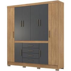 Guarda Roupa Casal 08 Portas 84020 Amendola Grafito Demobile