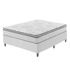 Cama Box Viúva Cinza + Colchão Ortopedico Espuma D33 Hanover Cinza