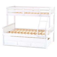 Treliche Casal/solteiro Premium Com 03 Gavetas Madeira Maciça Branco Megamobila