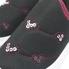 Tenis Infantil Calce Facil Escolar Lantejoula - Beanna Calçados, Preto