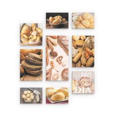 Kit Conjunto 9 Quadros Para Padeiro Padaria - Rcs decorações