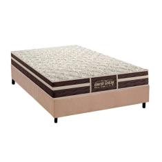 Cama Box Casal: Colchão Ortopédico Probel Guarda Costas Extra Firme + Base Crc Suede Clean(138X188)