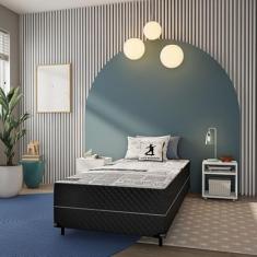 Cama Box Solteiro Conjugada Verona D28 Ortopédico Preta