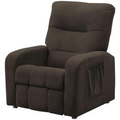 Poltrona Do Papai Reclinável Turim Veludo Marrom - Js Móveis