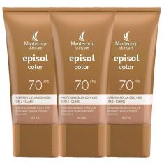 Mantecorp Skincare Episol Kit com 3 Unidades – Protetor Solar com Cor FPS70 – Clara 40ml Kit-Unissex