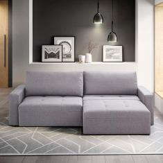 Sofá 4 Lugares Herval Apolo Retrátil e Reclinável 238cm de Largura - Cinza