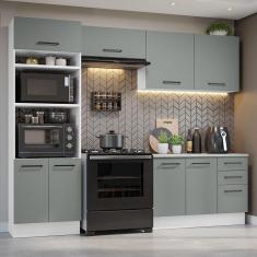 Armário de  Cozinha Completa 270cm Branco/Cinza Agata Madesa 07