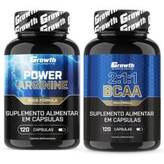 Arginina 120 Caps + Bcaa 120 Caps Growth Supplements