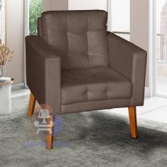 Sofá/Poltrona/Cadeira Decorativa Glamour Dubai com pés em Madeira