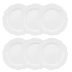 Conjunto de Pratos de Sobremesa 06 Peças Soleil White Oxford