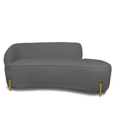 Sofá 3 Lugares Orgânico 180cm Pé Ferro Dou Morgan Bouclê Grafite L01 - D`Rossi