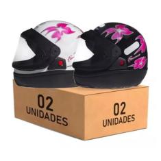 Kit 2 Capacetes San Marino Femme Branco e Preto Automático, Branco / P