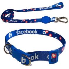 Coleira Para Cachorro + Guia de 1,10cm - Leedog, Face, PP