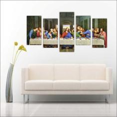 Quadro Decorativo Santa Ceia Jesus Apóstolos Com Moldura - Vital Quadr